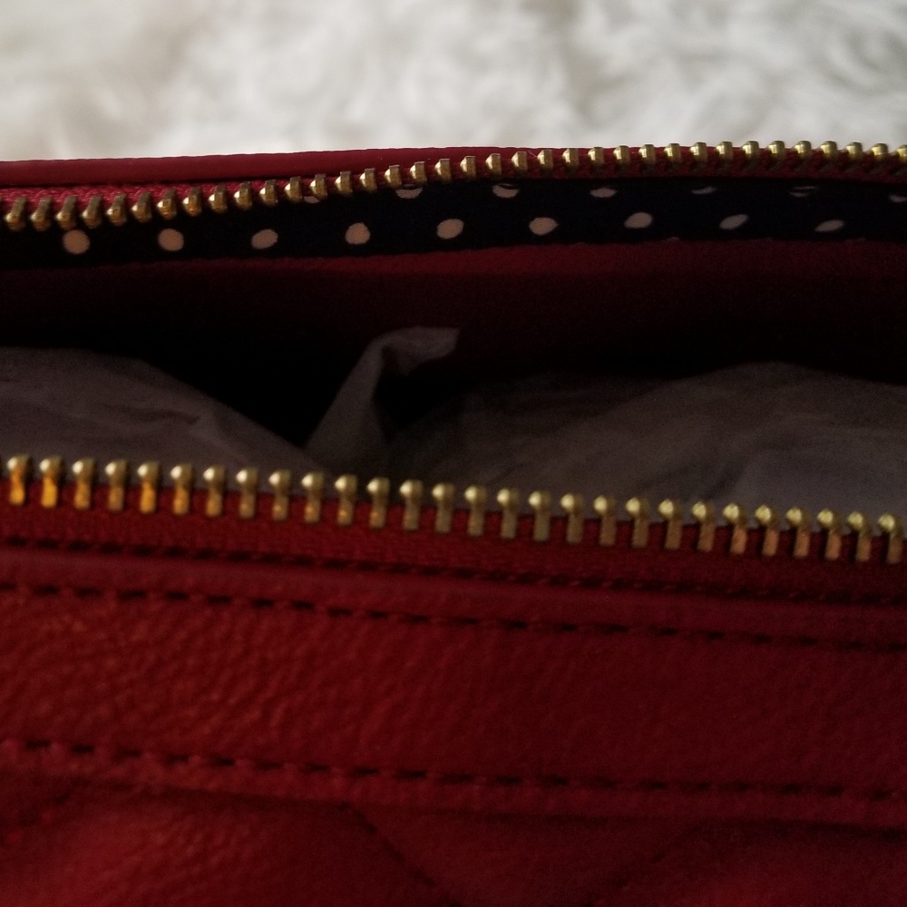 Banana Republic Red Quilted Satchel Purse New - Picture 6 of 6